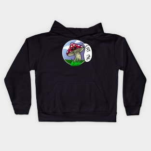 Psychedelic mushroom eat me cartoon Kids Hoodie